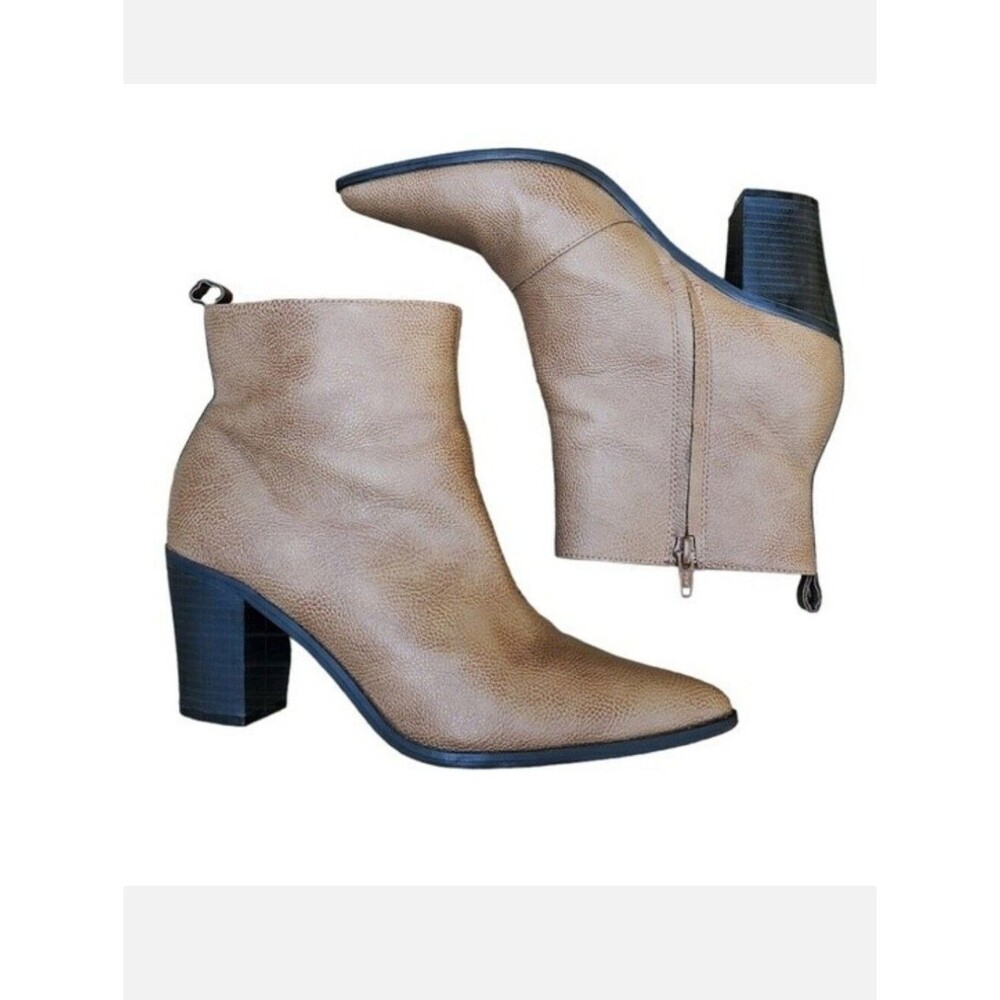 Women's Brown Old Navy Heeled Leather Booties